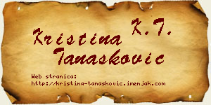 Kristina Tanasković vizit kartica